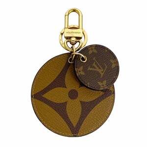 Louis Vuitton Monogram Giant Reverse Porte Clay Lustre Keychain M69317 Brown ...